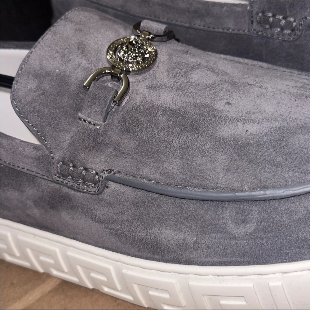 Versace Medusa MEDUSA '95 SUEDE GRECA LOAFERS Gray - Picture 6 of 8